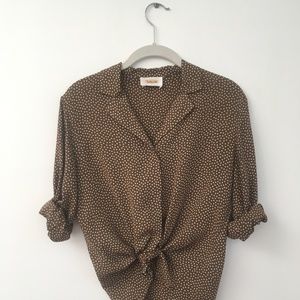 Vintage Talbots polka dot blouse